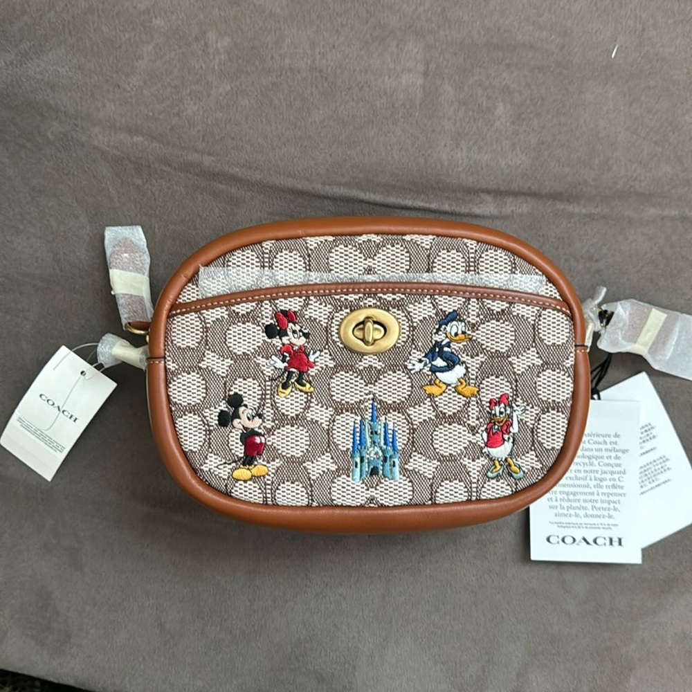 NWT Coach C8555 Camera Bag with Mickey Mouse and Friends